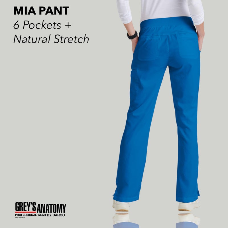 BARCO Grey s Anatomy Classic Mia Scrub Pant for Women New Royal, 6-Pocket Low-Rise Straight Leg Bottoms with Natural Stretch, Soil Release Fabric, and Super-Soft Finish Large, Regular Fit - Image 2